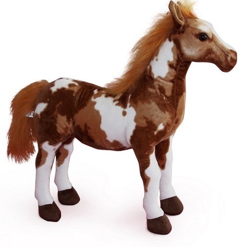 30 INCH LONG BROWN APPALOOSA SIT ON PLUSH TOY HORSE at Plush Horse ...