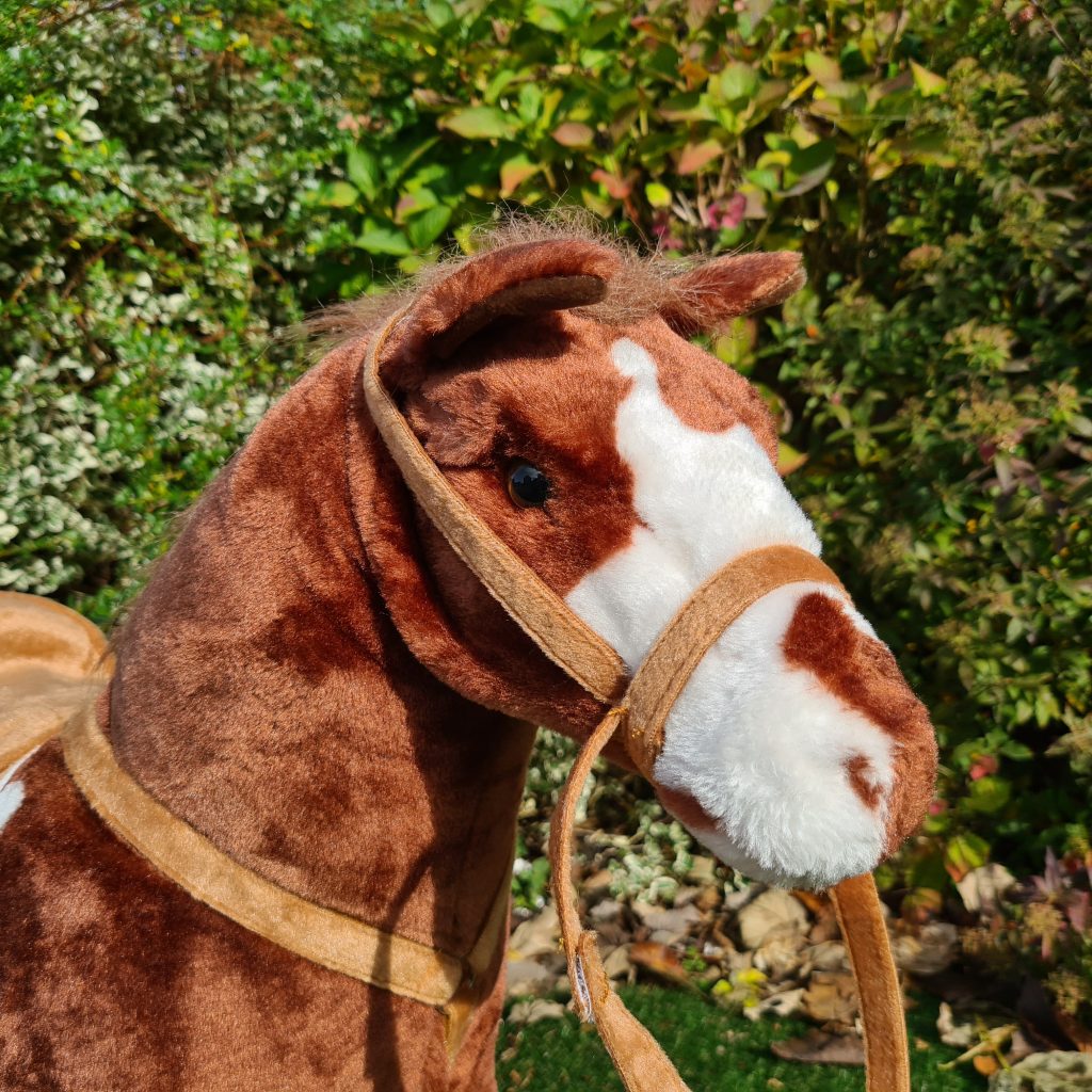 30 Inch Long Brownwhite Patch Horse With Saddle And Reins At Plush